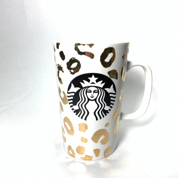 Starbucks Other - Starbucks Mug Gold Metallic Leopard Print 2015